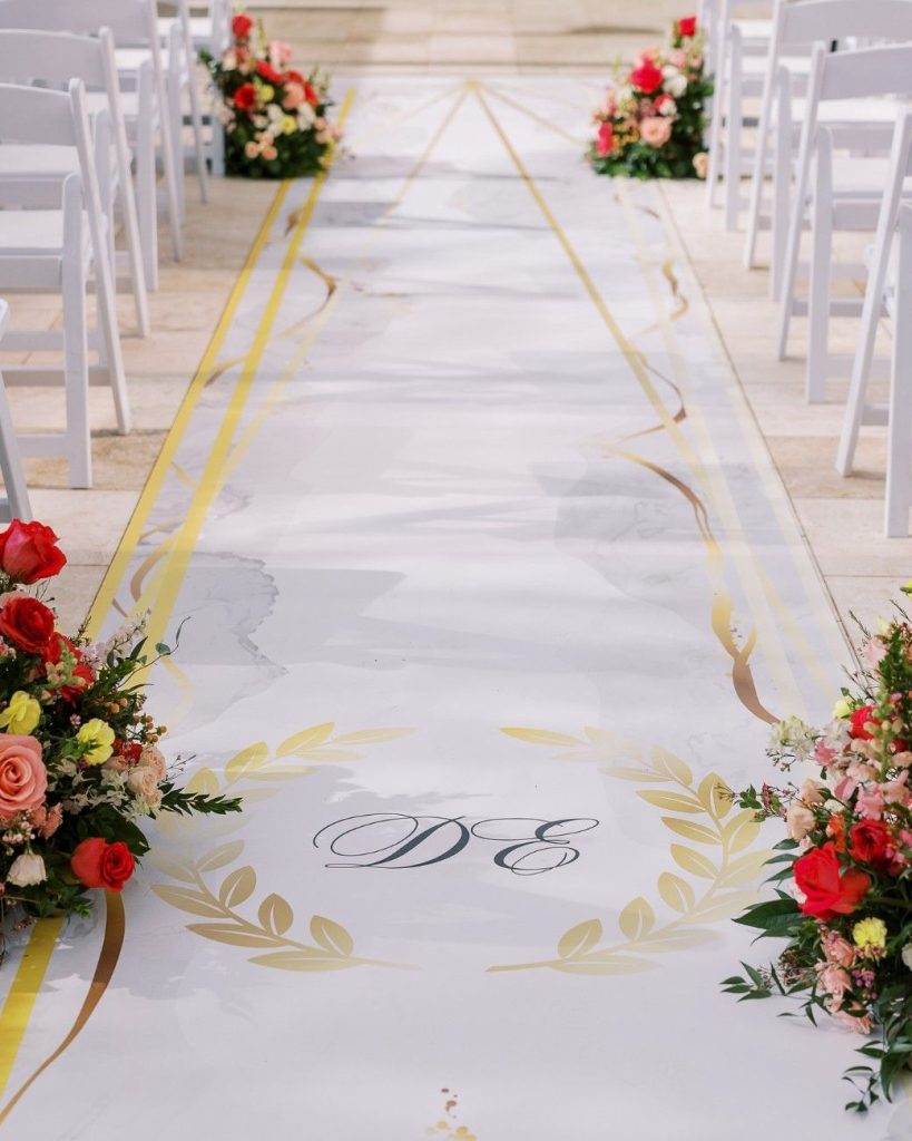 acrylic wedding aisle