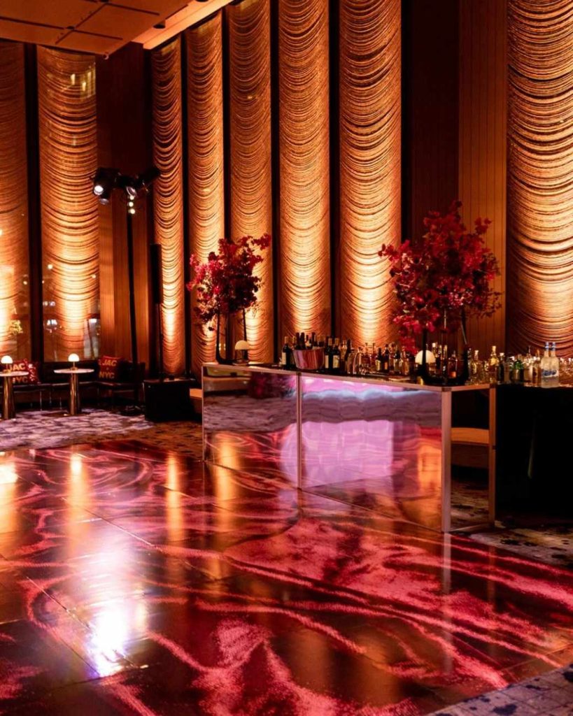 Luxury wedding dance floor installation for sophisticated ballroom venue